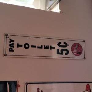 Ande Rooney Porcelain Santa Fe Chief Railroad Toilet Sign